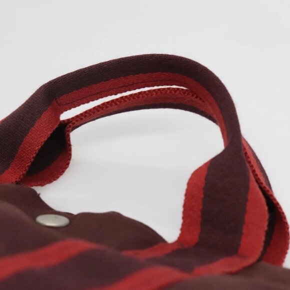 HERMES Fourre Tout MM Hand Bag Canvas Red Auth ti3347 - Picture 9 of 16
